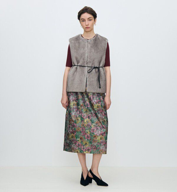 TOMORROWLAND collection「フェイクミンク ベルテッドジレ」|ベスト・ジレ|