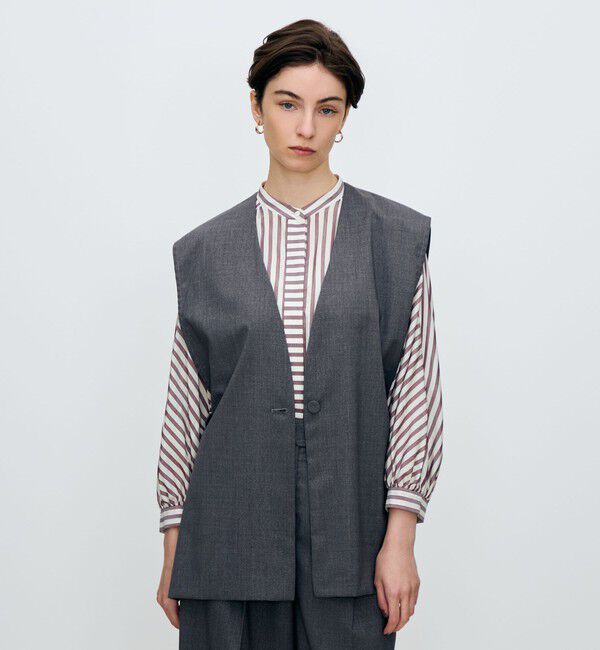 TOMORROWLAND collection「ラメグレー Vネックジレ」|ベスト・ジレ|