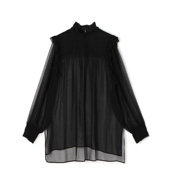 DES PRES「シルクシフォン チュニックブラウス」|シャツ・ブラウス|19 ブラック