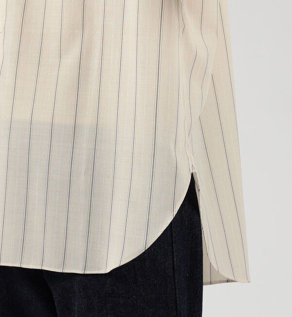 TOMORROWLAND MENS「ウールナイロンストライプ ロングスリーブ オーバーシャツ」|シャツ・ブラウス|