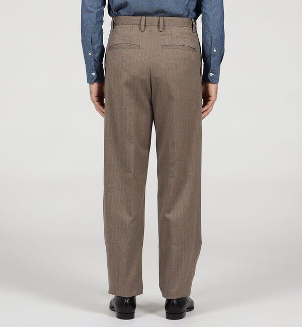 TOMORROWLAND MENS「ウールヘリンボーン 1プリーツスラックス」|スラックス|