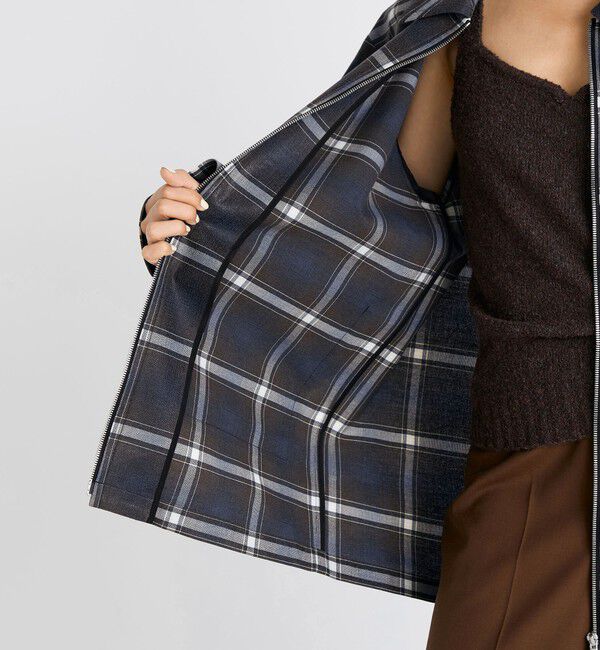 Edition「箔コーティングチェック ジップブルゾン」|ブルゾン・スタジャン|