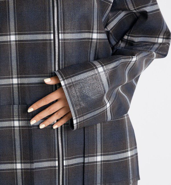 Edition「箔コーティングチェック ジップブルゾン」|ブルゾン・スタジャン|