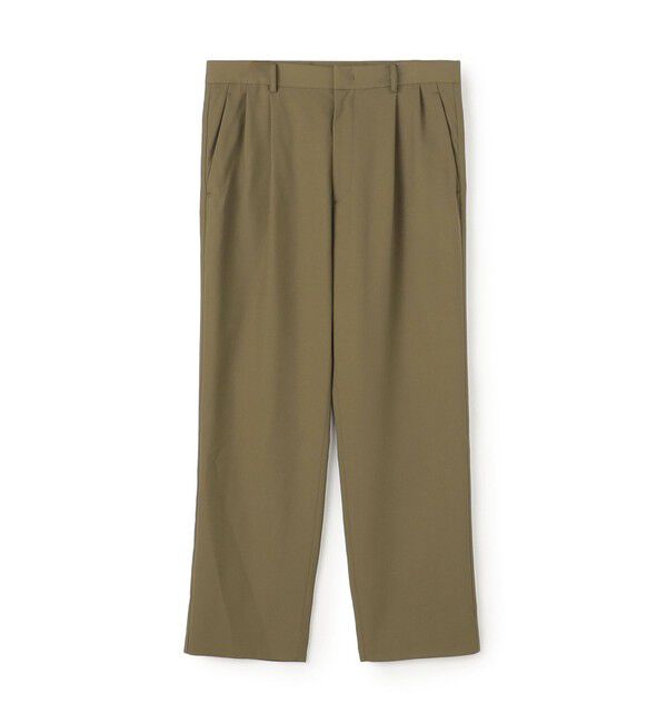 CABaN「ウールタイプライター サイドライン2タックパンツ」|チノ|57 カーキ