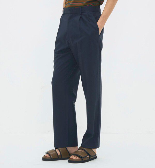 CABaN「ウールタイプライター サイドライン2タックパンツ」|チノ|