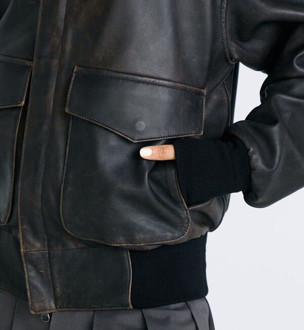 Edition「クラッシュレザー A-2ジャケット」|ダッフルコート|