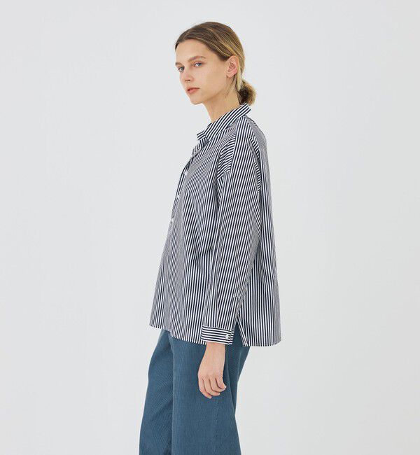 GALERIE VIE「【WEB先行予約】シルキーコットン スキッパーブラウス」|シャツ・ブラウス|