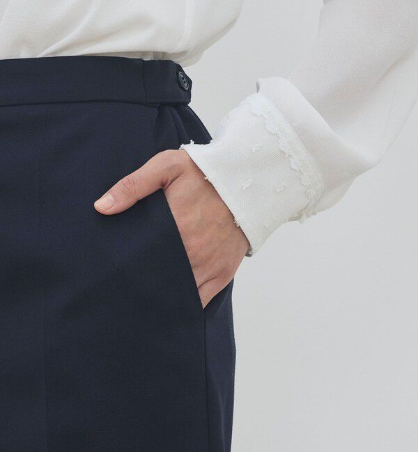 DES PRES「ポリエステルウールバラシャ セミワイドパンツ」|スラックス|