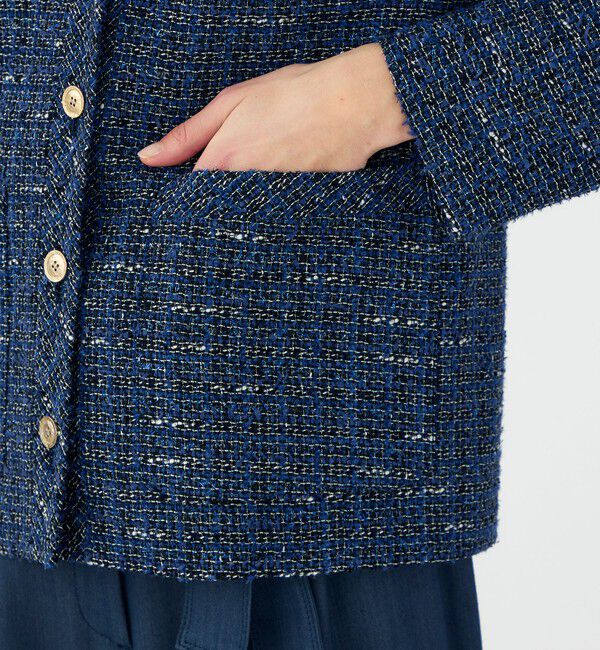 Ballsey「【WEB先行予約】エアリーファンシーツイード Vカラージャケット」|ノーカラージャケット|