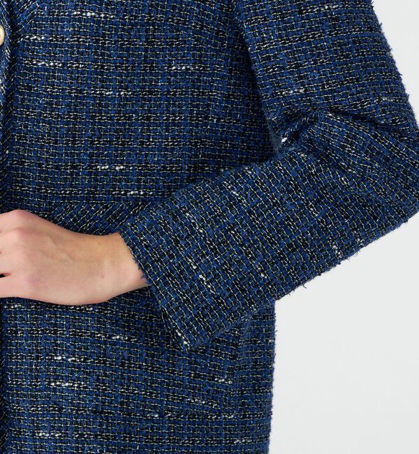 Ballsey「【WEB先行予約】エアリーファンシーツイード Vカラージャケット」|ノーカラージャケット|