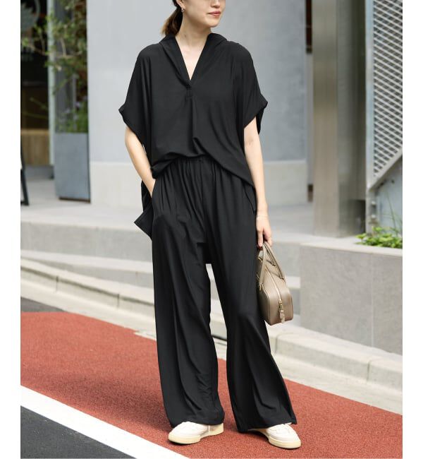 SLOBE IENA「《2枚セット》カットジョーゼットセットアップ」|Tシャツ・カットソー|ブラック