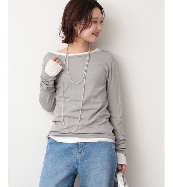 SLOBE IENA「《追加6/一部カラーWEB・店舗限定》miller  SLOBE別注 SHEER RIB クルーネック」|Tシャツ・カットソー|