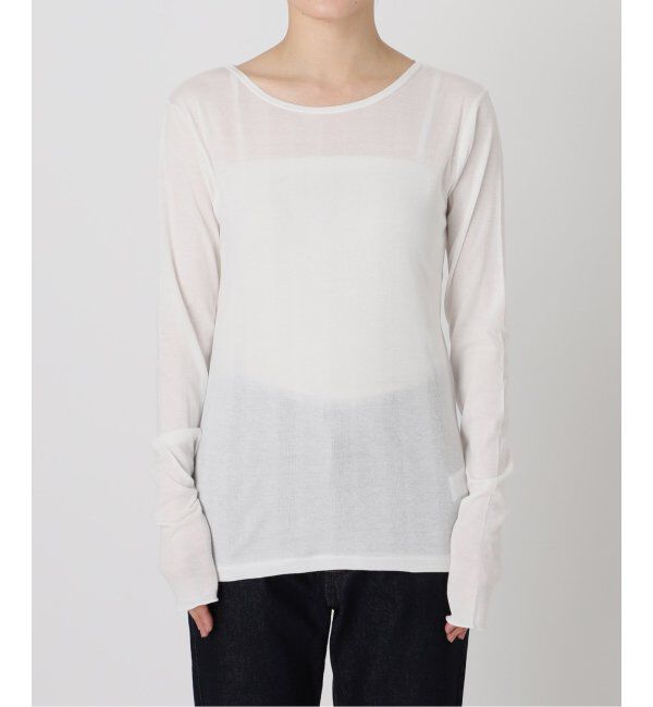 SLOBE IENA「《追加6/一部カラーWEB・店舗限定》miller  SLOBE別注 SHEER RIB クルーネック」|Tシャツ・カットソー|