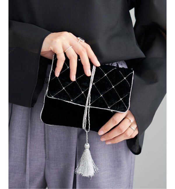 IENA「GIGI/ジジ Jewelry pouch ポーチ」|ポーチ|ブラック