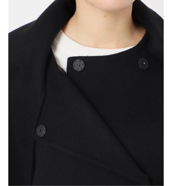 SLOBE IENA「《ストール付き》SUPER140 ダブルフェイスノーカラーコート・ストール」|ノーカラーコート|