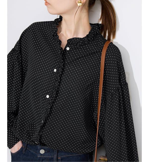 SLOBE IENA「ドットミニフリルブラウス」|シャツ・ブラウス|