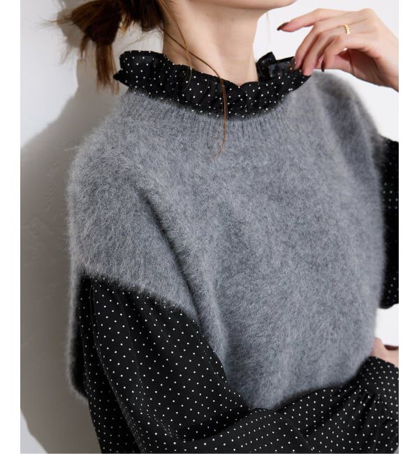 SLOBE IENA「ドットミニフリルブラウス」|シャツ・ブラウス|