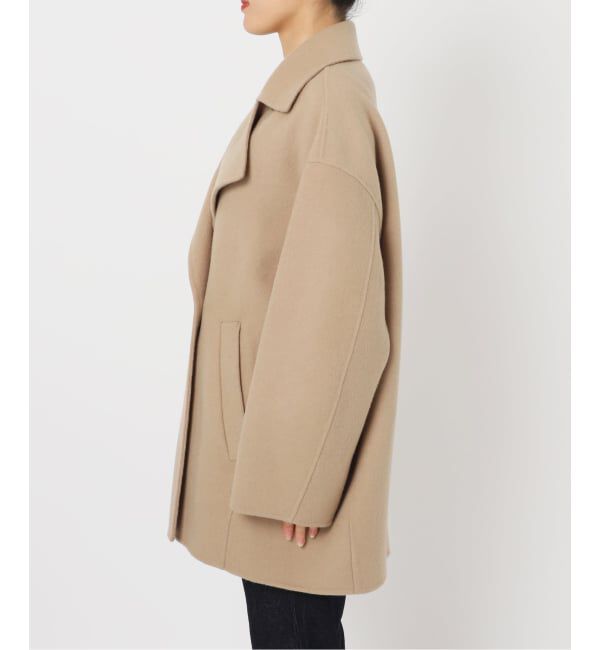 SLOBE IENA「souple wool ダブルフェイスミドルコート」|ピーコート|