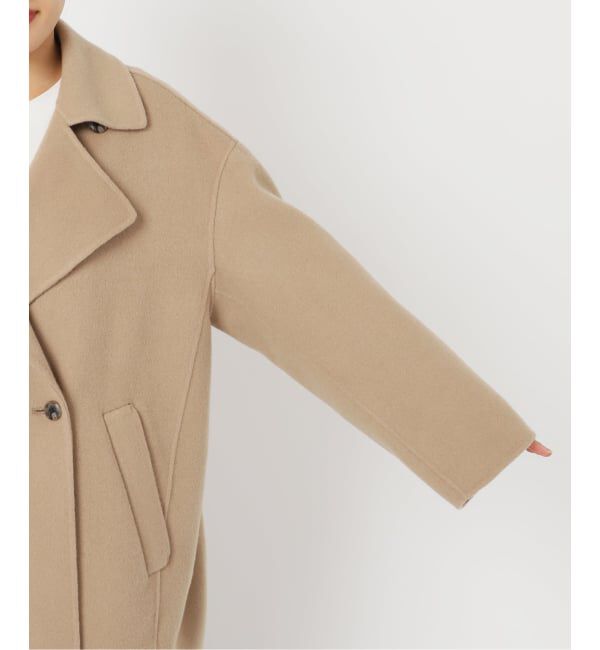 SLOBE IENA「souple wool ダブルフェイスミドルコート」|ピーコート|
