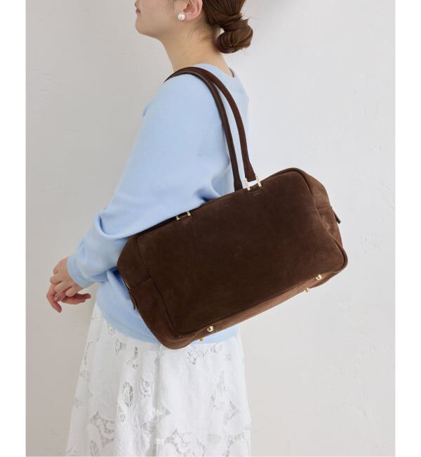 IENA「《追加》Manuel MILANO/マニュエルミラノ SUEDE BOSTON スエードボストンバッグ」|ボストンバッグ|ブラウン