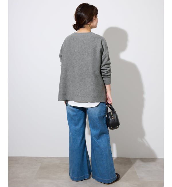 SLOBE IENA「《セットアップ対応可/WEB限定/追加》コットンダブルフェイスプルオーバー」|ニット・セーター|