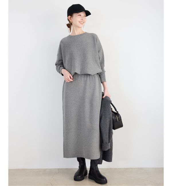 SLOBE IENA「《セットアップ対応可/WEB限定/追加》コットンダブルフェイスプルオーバー」|ニット・セーター|