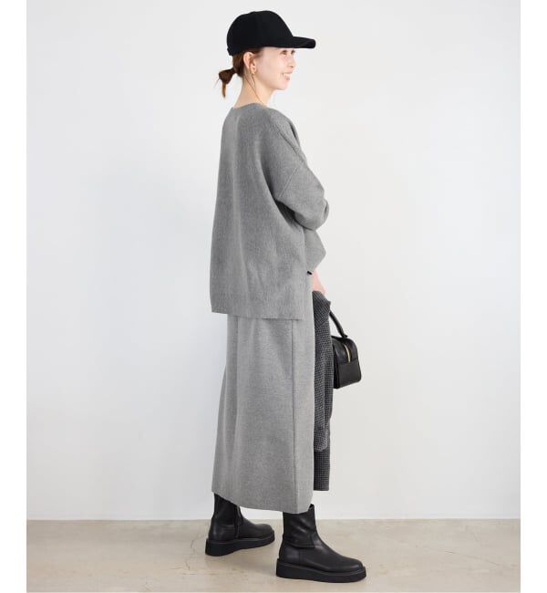 SLOBE IENA「《セットアップ対応可/WEB限定/追加》コットンダブルフェイスプルオーバー」|ニット・セーター|