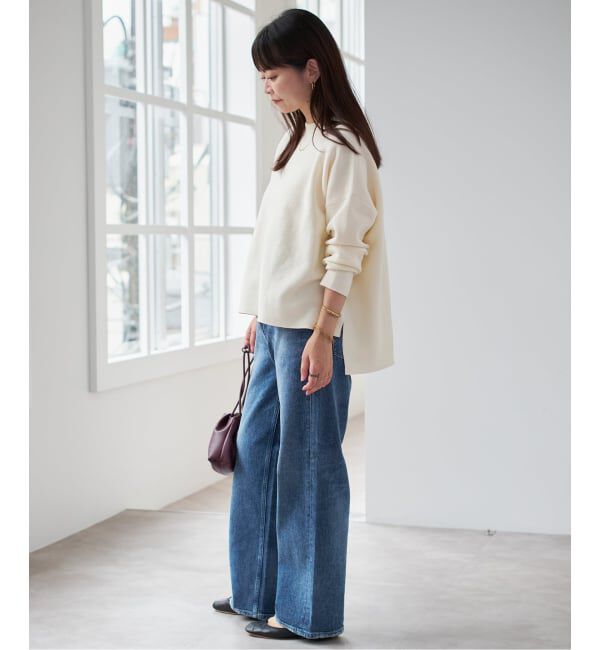 SLOBE IENA「《セットアップ対応可/WEB限定/追加》コットンダブルフェイスプルオーバー」|ニット・セーター|