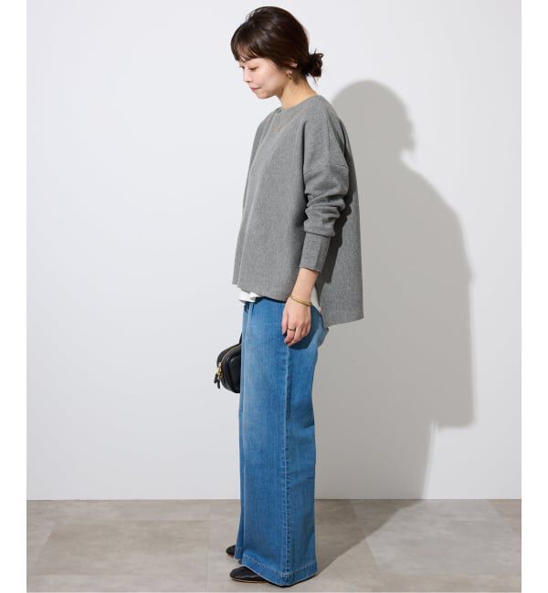 SLOBE IENA「《セットアップ対応可/WEB限定/追加》コットンダブルフェイスプルオーバー」|ニット・セーター|