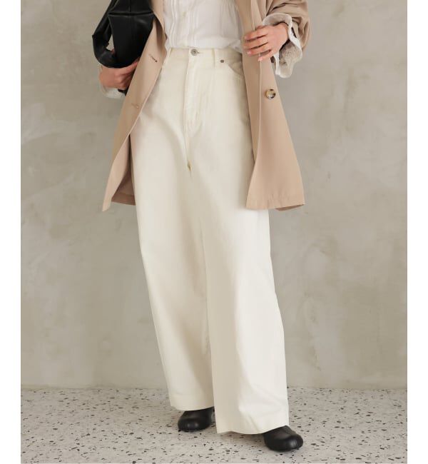 SLOBE IENA「LE DENIM カーブバギーデニムパンツ」|デニム|ホワイト