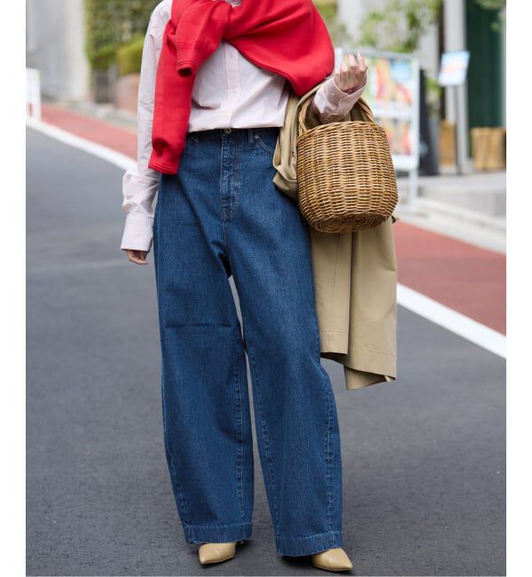 SLOBE IENA「LE DENIM カーブバギーデニムパンツ」|デニム|
