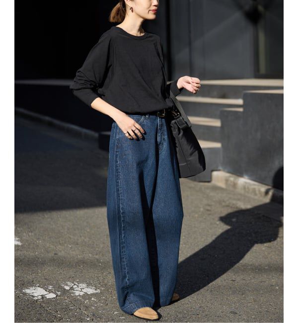 SLOBE IENA「LE DENIM カーブバギーデニムパンツ」|デニム|