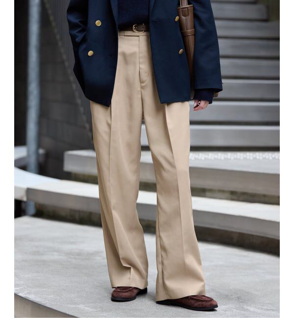 SLOBE IENA「《セットアップ対応可/WEBのみ4サイズ展開》撥水2タックチノパンツ」|チノ|