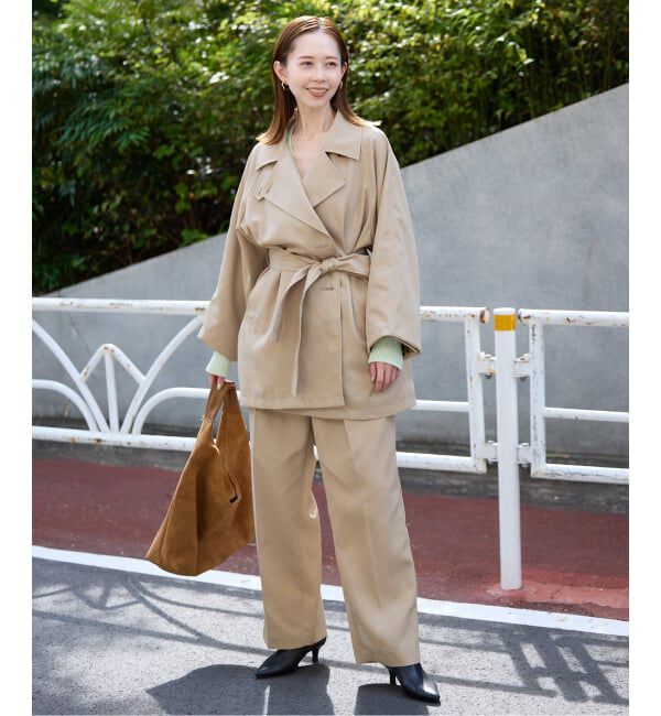 SLOBE IENA「《セットアップ対応可/WEBのみ4サイズ展開》撥水2タックチノパンツ」|チノ|