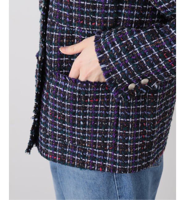IENA「LINTONツイードジャケット」|ノーカラージャケット|