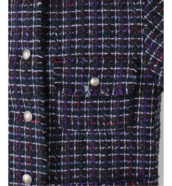 IENA「LINTONツイードジャケット」|ノーカラージャケット|