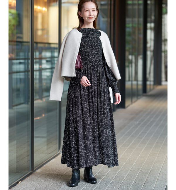 SLOBE IENA「《追加2予約》ドットシャーリングワンピース」|ワンピース|