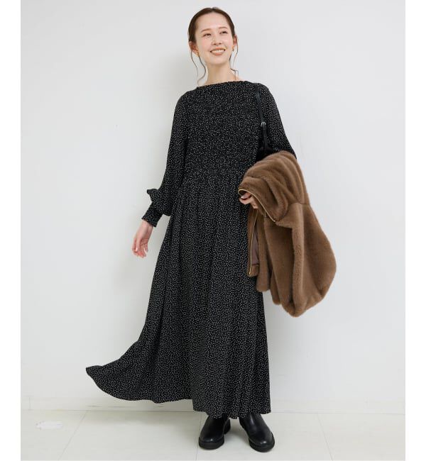 SLOBE IENA「《追加2予約》ドットシャーリングワンピース」|ワンピース|