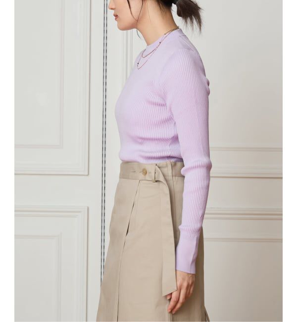 IENA LA BOUCLE「《予約》IENA LA BOUCLE コットンシルクRIBプルオーバー」|ニット・セーター|