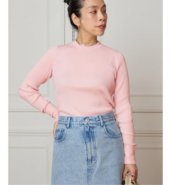 IENA LA BOUCLE「《予約》IENA LA BOUCLE コットンシルクRIBプルオーバー」|ニット・セーター|