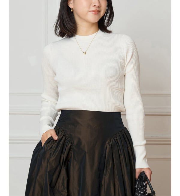 IENA LA BOUCLE「《予約》IENA LA BOUCLE コットンシルクRIBプルオーバー」|ニット・セーター|