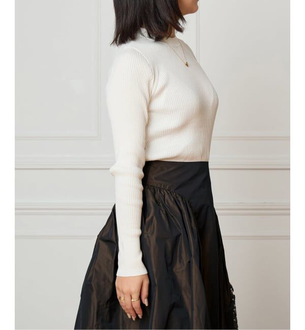 IENA LA BOUCLE「《予約》IENA LA BOUCLE コットンシルクRIBプルオーバー」|ニット・セーター|