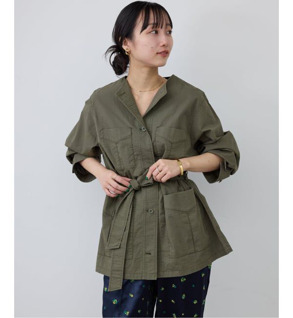 SLOBE IENA「《追加予約》ノーカラーサファリブルゾン」|その他|