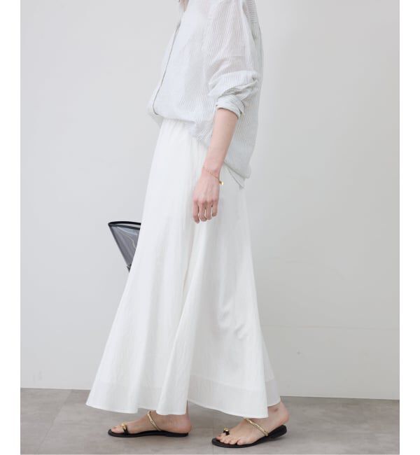 SLOBE IENA「《予約》ナイロンワッシャー切り替えギャザースカート」|スカート|