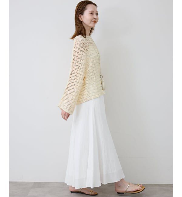 SLOBE IENA「《予約》ナイロンワッシャー切り替えギャザースカート」|スカート|