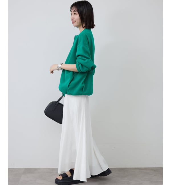 SLOBE IENA「《予約》ナイロンワッシャー切り替えギャザースカート」|スカート|