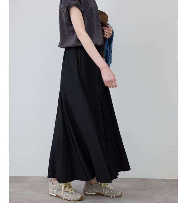 SLOBE IENA「《予約》ナイロンワッシャー切り替えギャザースカート」|スカート|
