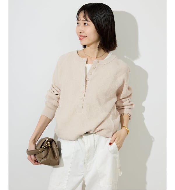 SLOBE IENA「《WEB限定カラー有り/追加予約》Wフェイスジャージヘンリープルオーバー」|Tシャツ・カットソー|