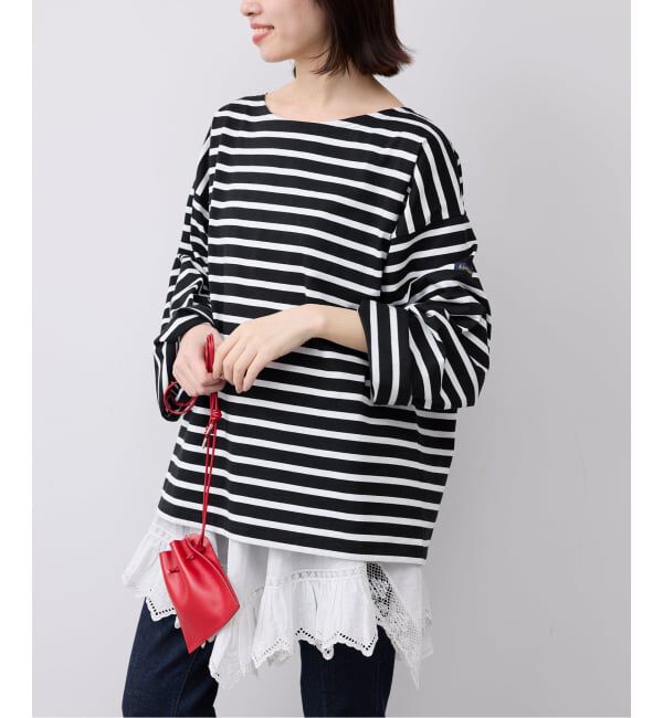 SLOBE IENA「《予約》LE MINOR/ルミノア SLOBE別注 ビッグボーダロンTEE」|Tシャツ・カットソー|ブラック