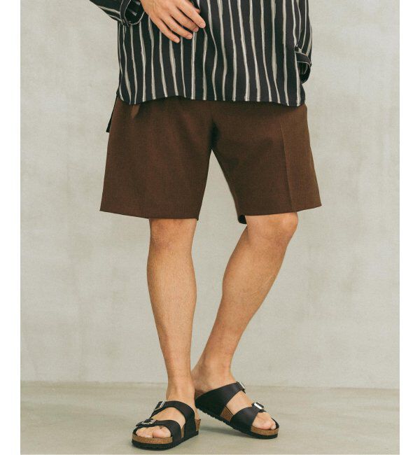 EDIFICE「シャンタン ベルテッド 2プリーツ ショーツ」|その他|ブラウン